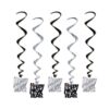 Happy New Year Whirls - Black/silver