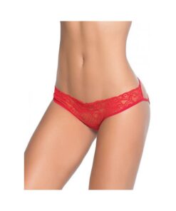 Lace Panty W/back Cage Red Xl