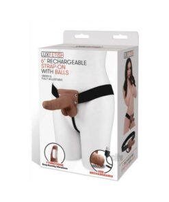 Lux F Recharge Strap On W/balls 6 Brown