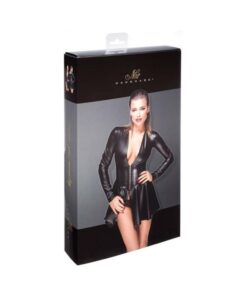 Noir Handmade Powerwetlook Minidress With Corset M