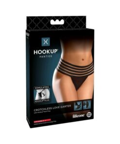 Hookup Crotchless Love Garter Black Fits Size S-l