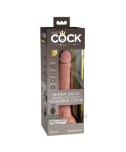 King Cock Elite Vibrating Silicone Dual-density Cock With Remote 7 In. Light