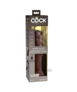 King Cock Elite Vibrating Silicone Dual-density Cock With Remote 9 In. Brown