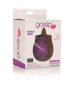 Gossip Tongue Tickler 10 Function Rechargeable Silicone Licking Rose Purple