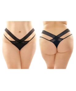 Daphne Microfiber Brazilian-cut Panty With Criss-cross Lace Waistband 6-pack Q/s Black