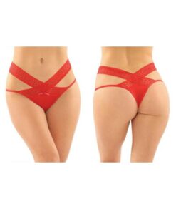 Daphne Microfiber Brazilian-cut Panty With Criss-cross Lace Waistband 6-pack L/xl Red