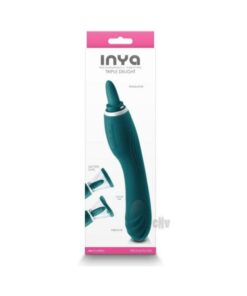 Inya Triple Delight Licking And Suction Vibrator Dark Teal