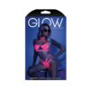 Glow Lights Off Lace Halter Bralette & Cage Panty Neon Pink L/xl