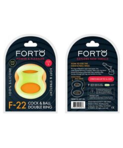 Forto F-22: Double Ring Liquid Silicone 57.5/60 Mm Glow-in-the-dark