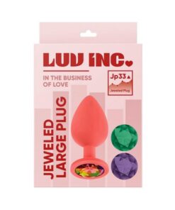 Luv Inc Jp33 Jeweled Large Plug With 3 Stones Coral