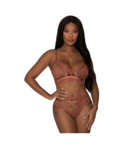 Magic Silk Caramel Kiss Bralette & G-string Panty Carmel S/m
