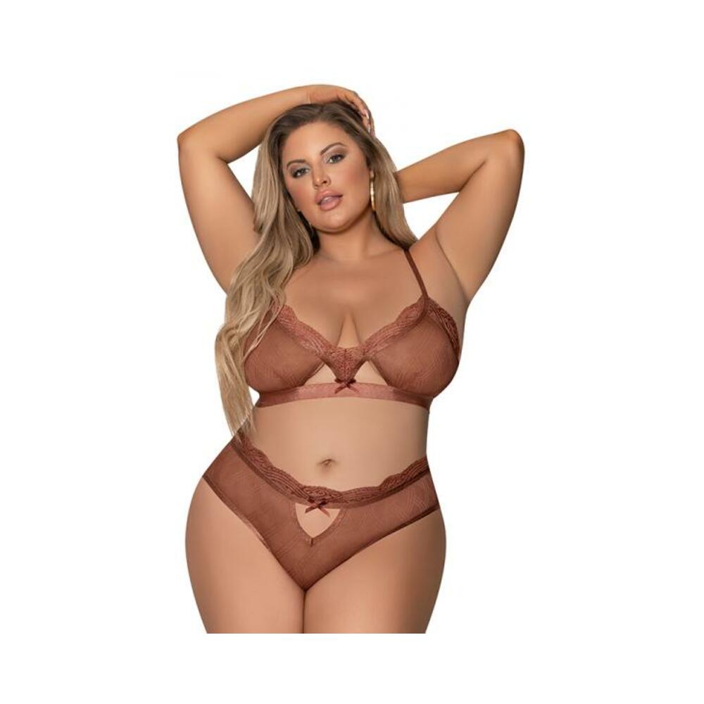 Magic Silk Caramel Kiss Bralette & G-string Panty Caramel Queen  Size