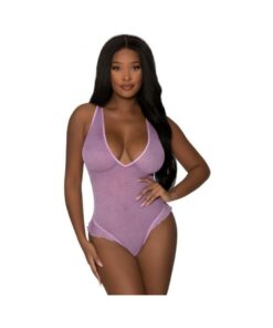 Magic Silk Girl Next Door Plunge Teddy Lilac S/m