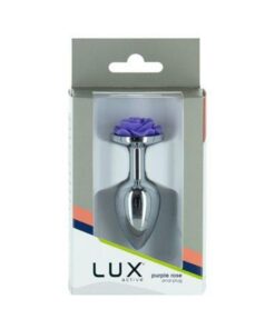 Lux Active Rose Metal Butt Plug 3 In. Purple