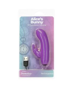 Alices Bunny Rechargeable Bullet With Removable Rabbit Sleeve Purple