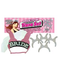 Bride To Be Naughty Bridal Tiara Set Pink Silver