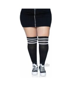 Over The Knee Athl Socks 1x/2x Blk/wht