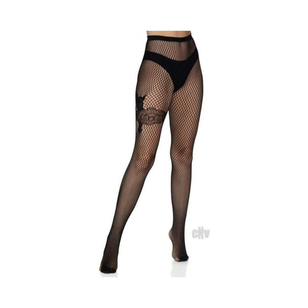 Gunslinger Garter Diamond Tights Os Blk