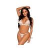Sheer Butterfly Bra/gstring 2pc Sm Wht