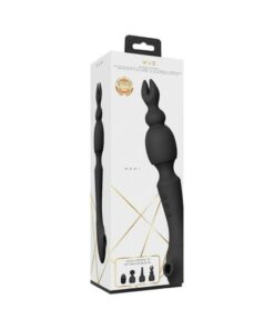 Vive - Nami Rechargeable Pulse-wave Double-ended Silicone Wand With Interchangeable Sleeves - Black