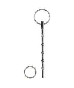 Ouch! Urethral Sounding - Metal Dilator With Ring - Beaded - 9.5 Mm