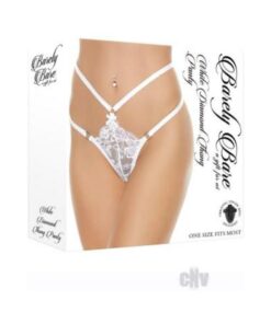 Barely Bare White Diamond Thong Panty White O/s