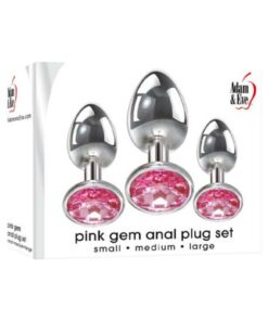 Aande Pink Gem Glass Plug Set