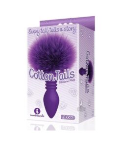 The 9's Cottontails Silicone Bunny Tail Butt Plug Ribbed Purple