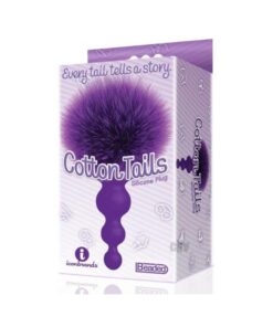 The 9's Cottontails Silicone Bunny Tail Butt Plug Beaded Purple