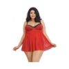 Dreamgirl Plus-size Stretch Mesh And Lace Babydoll With Underwire Push-up Cups