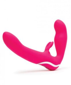 Happy Rabbit Strapless Strap On Vibrating Pink