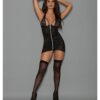 Euphoria Halter Zipper Chemise W/garters