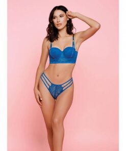 Anastasia Lace Bra & Thong Blue Xl
