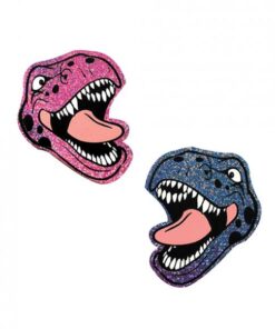 Neva Nude Black Light  Dinosaur Pasties - Pink & Blue O/s
