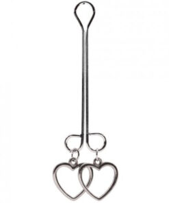 Clit Clamp Double Loop with Heart Charms