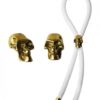 Bolo C-Ring Lasso Gold Skull Bead Silicone White