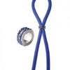 Bolo Lasso Silicone Ring Blue Gems Bead Slider