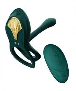 Zalo Bayek Vibrating Couples Ring W/remote - Turquoise Green