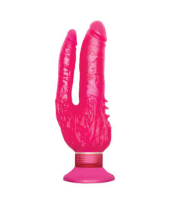 Waterproof Wall Bangers Double Penetrator Pink Suction Cup