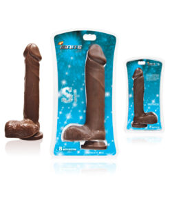 Si 8in Cock W/balls & Suction Cup - Brown