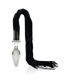 Icicles No 49 Clear Butt Plug Black Flogger