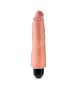 King Cock 8 inches Vibrating Stiffy Beige
