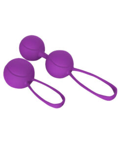 Shibari Pleasure Balls Set Of Two 1 Double Ball 1 Single Ball Purple