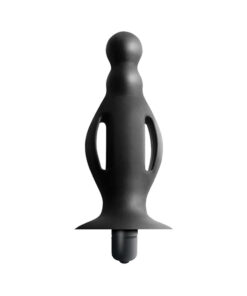 Commander Beginners Vibrating Buttplug Removeable Bullet Suction Cup Base Silicone Black