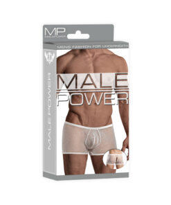 Male Power Stretch Net Peek-a-buns White S/m