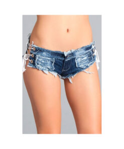 Denim Short W/ Ties Large
