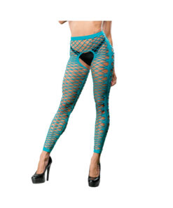 Turquoise Crotchless Side Panel Legging