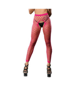 Hot Pink Mesh/Fishnet Crotchless Legging