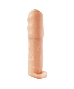 Natural Realskin Vibrating Uncircumsised Xtender With Scrotum Ring