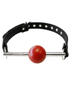 Ball Gag - Black With Removable Red Ball And Stainless Steel Rod